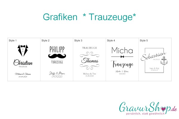 Grafik Trauzeuge für Geschenkartikel mit Gravur