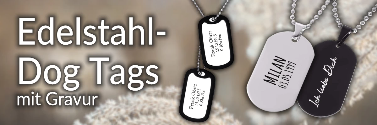 Edelstahl DogTags mit Gravur