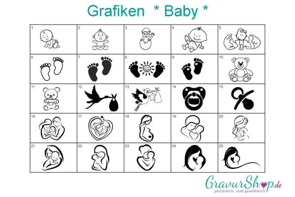 Baby - Geburt Grafiken zum gravieren