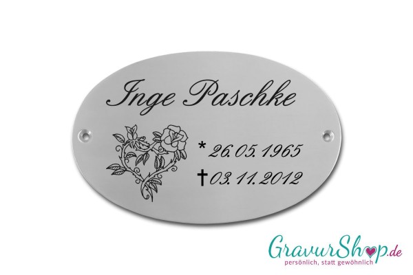 Grabschild 02 Edelstahl mit Lasergravur