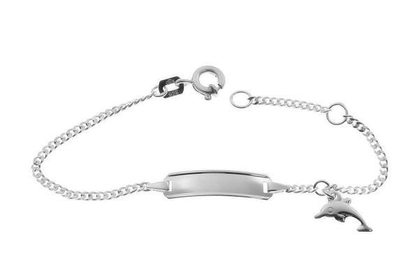 925er Kinder-Silberarmband mit Delfin inkl. Gravur