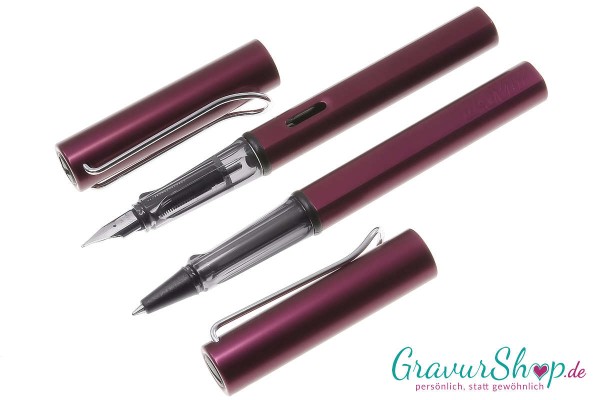 LAMY AL star Schreibset Füller-Tintenroller purple mit Gravur