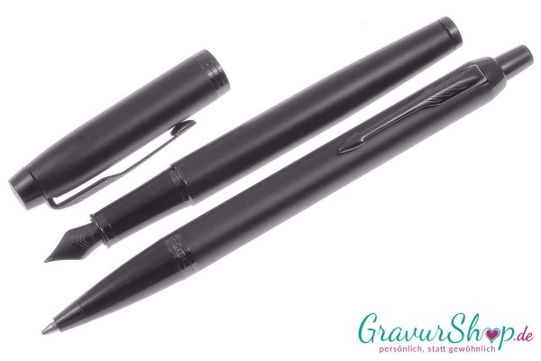 Parker IM Schreibset Chromatique Schwarz mit Gravur