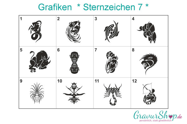 Sternzeichen 7 zum gravieren