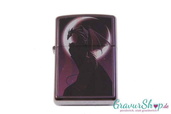 Zippo Dragon High Polish Purple mit Gravur