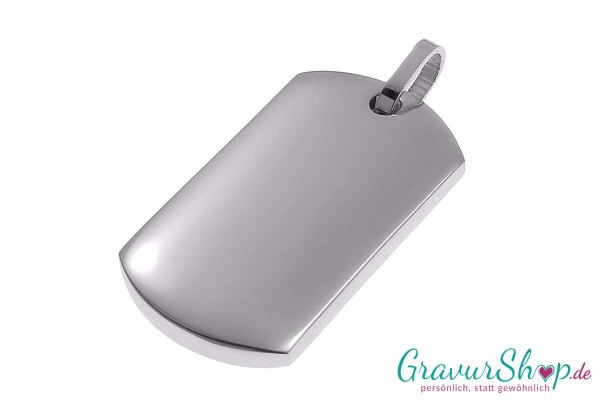 Edelstahl DogTag 38 x 21 mm mit Gravur