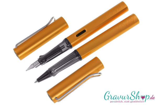 LAMY AL star Schreibset Füller-Tintenroller bronze mit Gravur