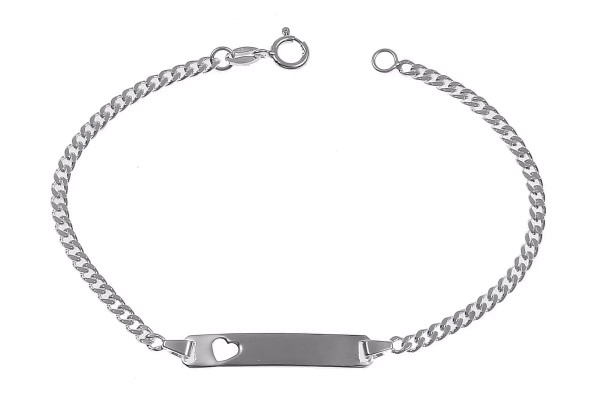 925er Silberarmband mit Herzchen 18cm inkl. Gravur