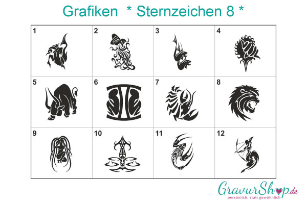 Sternzeichen 8 zum gravieren