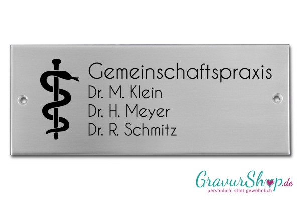 Edelstahlschild 180x60 mm mit Gravur