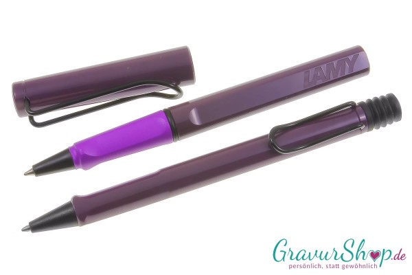 LAMY safari Schreibset Kuli-Tintenroller violet blackberry mit Gravur