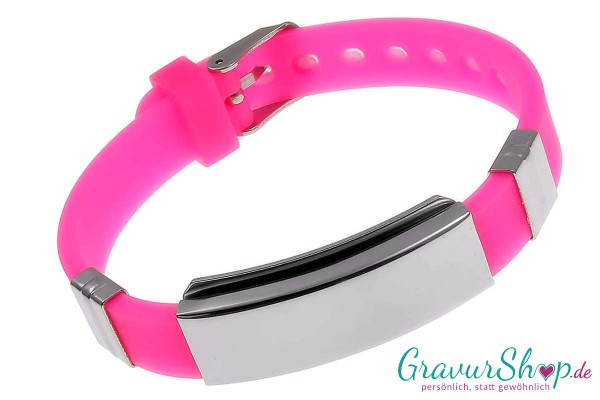 Notfallarmband 07 pink mit Gravur