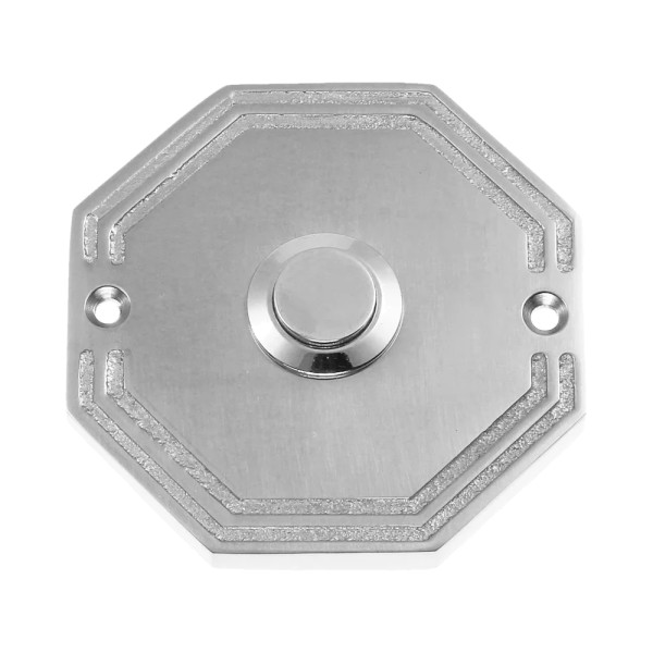 Messing vernickelt Klingelrosette 02
