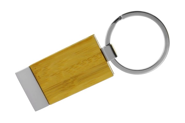 Bambus und Metall Schlüsselanhänger mit Gravur Rückseite