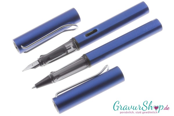 LAMY AL star Schreibset Füller-Tintenroller oceanblue mit Gravur