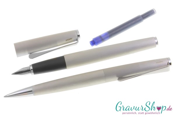 LAMY studio Schreibset brushed Füller und Kuli mit Gravur