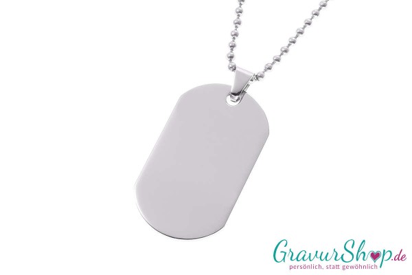 Edelstahl DogTag Anhänger 36x22 mm inkl. Gravur