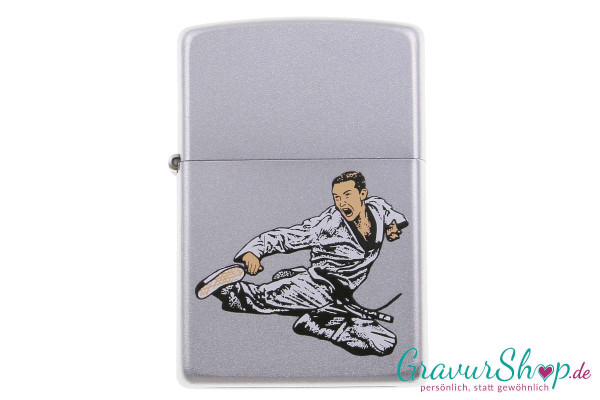 Zippo Chrom satiniert Kampfsport mit Gravur