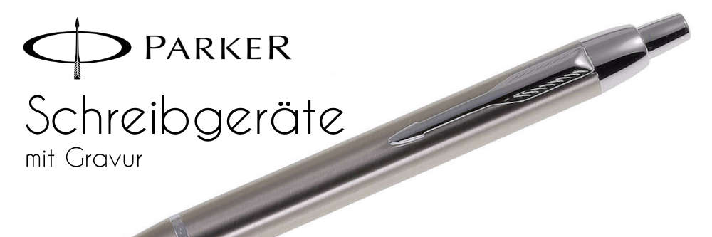 PARKER Schreibset IM Silber C.C mit persönlicher Laser-Gravur Tintenroller und Kugelschreiber im Geschenk-Etui 