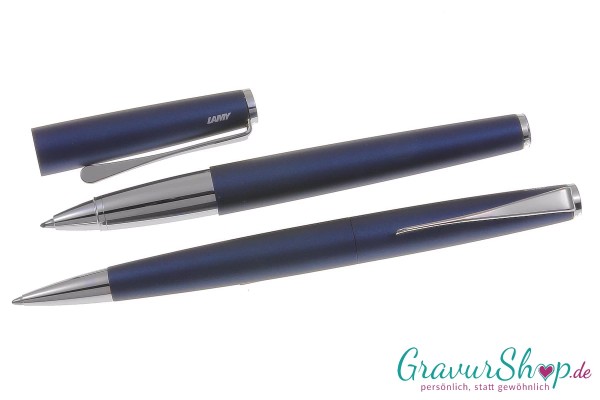 LAMY Studio Schreibset imerialblue Kuli und Rollerball mit Gravur