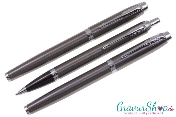 Parker IM Schreibset Dark Espresso Kuli Füller Tintenroller mit Gravur