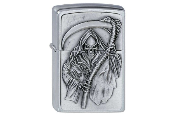 Zippo Chrom Gebürstet Reapers Curse Emblem mit Gravur