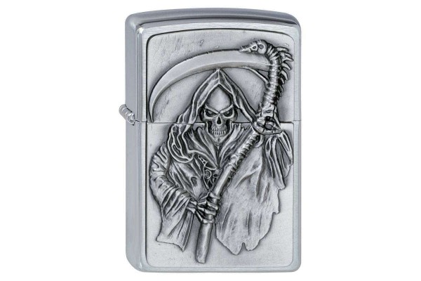 Zippo Reapers Curse Emblem chrome brushed mit Gravur