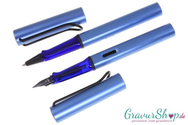 LAMY AL star Schreibset aquatic Tintenroller - Füller mit Gravur