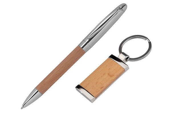 Schreibset Holz-Metall-Kombination inkl. Gravur