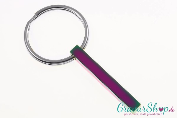 Säulen Schlüsselanhänger Regenbogen mit Gravur