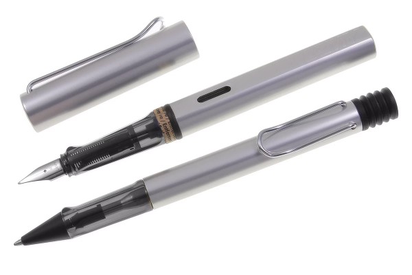 LAMY AL-star Schreibset Füller-Kugelschreiber whitesilver mit Gravur