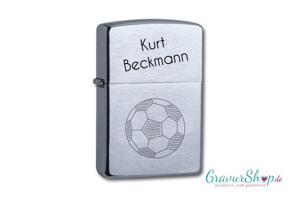 Zippo mit Lasergravur Fußball