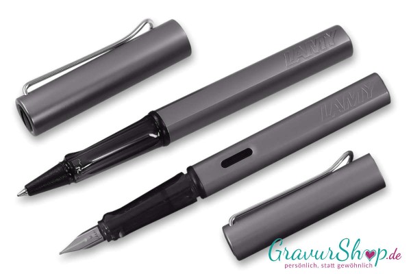 LAMY Schreibset Al star Graphit Füller Tintenroller mit Gravur