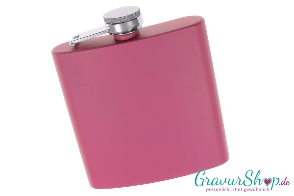 Flachmann 20 P Pink mit Gravur