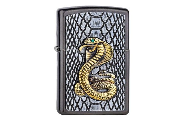 Zippo Kobra Emblem Gray Dusk mit Gravur