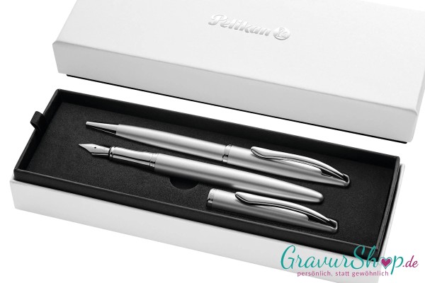 Pelikan SET Jazz Noble Elegance silver mit Gravur