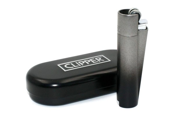 Clipper Metall Black Gradient mit Gravur in Geschenkbox