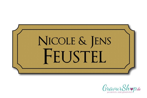 Türschild mit Gravur Model E gold gebürstet