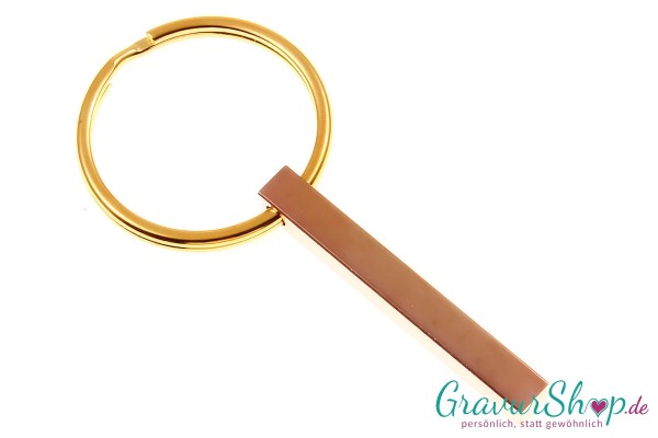 Säulen Schlüsselanhänger rosegold mit Gravur