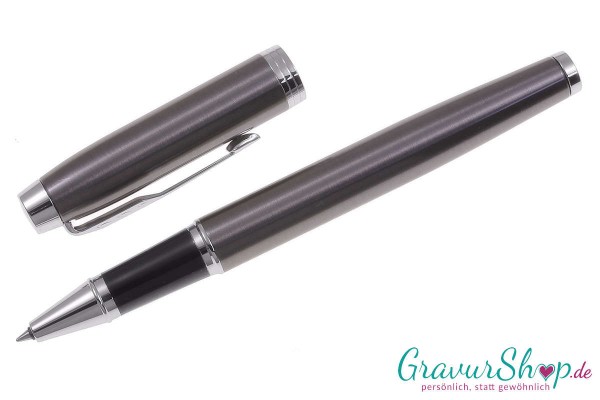 Parker IM Tintenroller espresso mit Gravur geöffnet