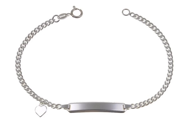 925er Silberarmband mit Herzchen 18cm inkl. Gravur