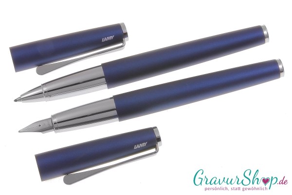 LAMY Studio Schreibset imperialblue Füllhalter und Tintenroller mit Gravur