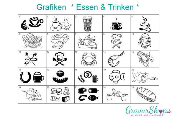 Essen & Trinken Grafiken zum gravieren