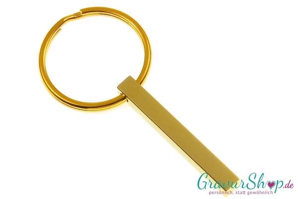 Säulen Schlüsselanhänger gold mit Gravur