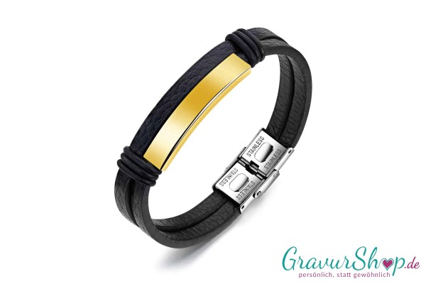 Lederarmband 16 Gold personalisieren
