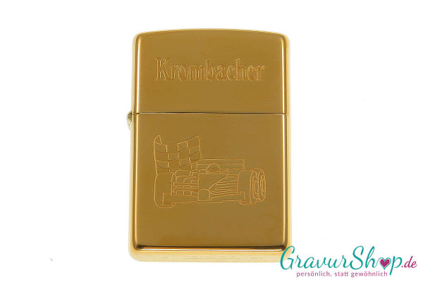 Zippo Messing poliertes * Krombacher * mit Gravur