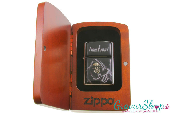  Zippo chrome gebürstetes * I want you * mit Gravur