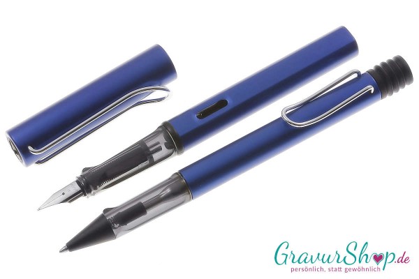 LAMY AL star Schreibset Füller-Kugelschreiber oceanblue mit Gravur