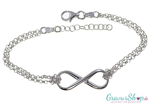 Infinity Armband aus 925 rhodiniertem Silber