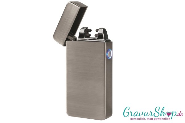 USB X Lichtbogen-Feuerzeug silber mit Lasergravur